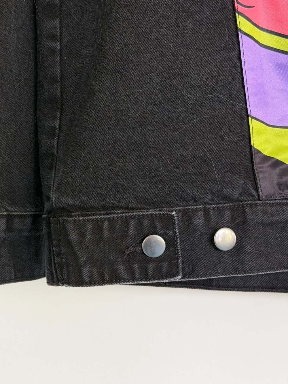 Nickelodeon Spongebob and Patrick Black Denim Jacket Adult Medium - Picture 7 of 10